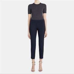 Theory Belisa Slim Cotton Canvas Side Zip Stretch Crop Ankle Pant 
Black Size 8